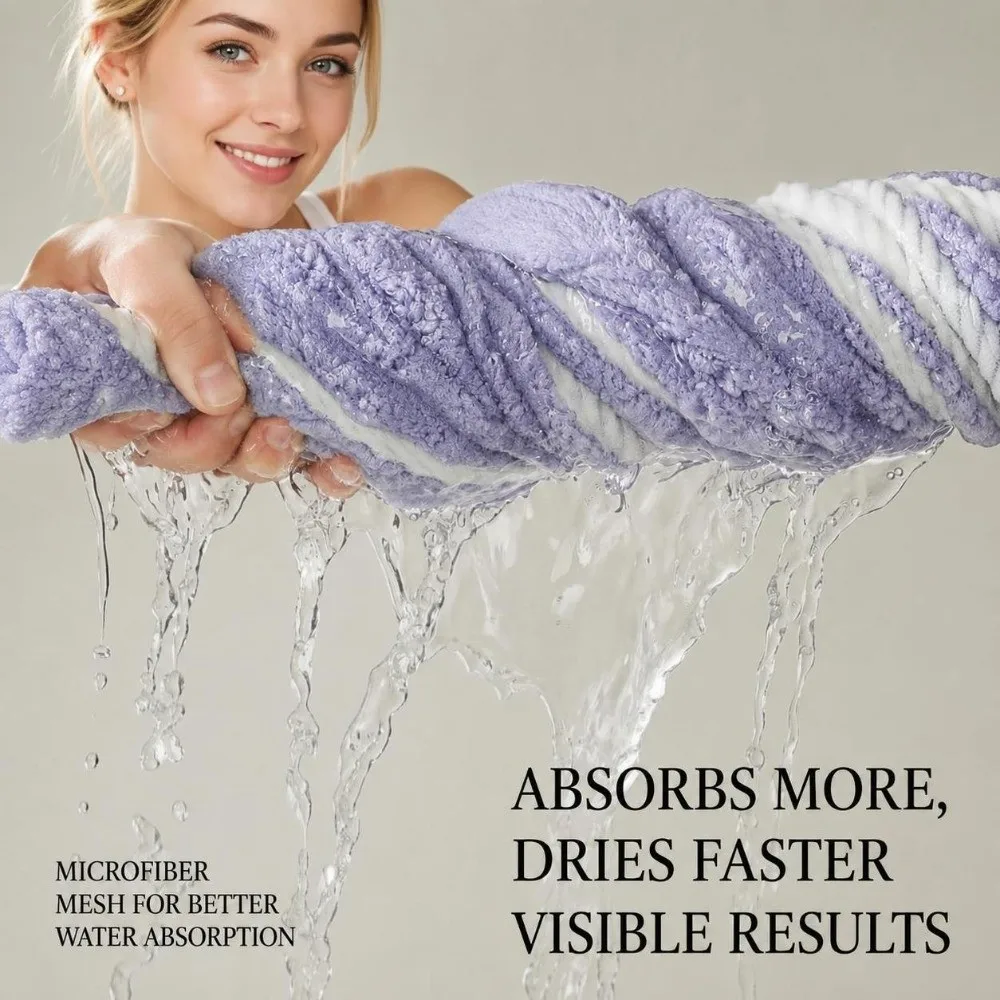 Thickened Coral Fleece Hair Drying Cap Quick Dry Absorbent Hair Wrap Towel Reusable Quick Absorb Hair Turban Bathroom