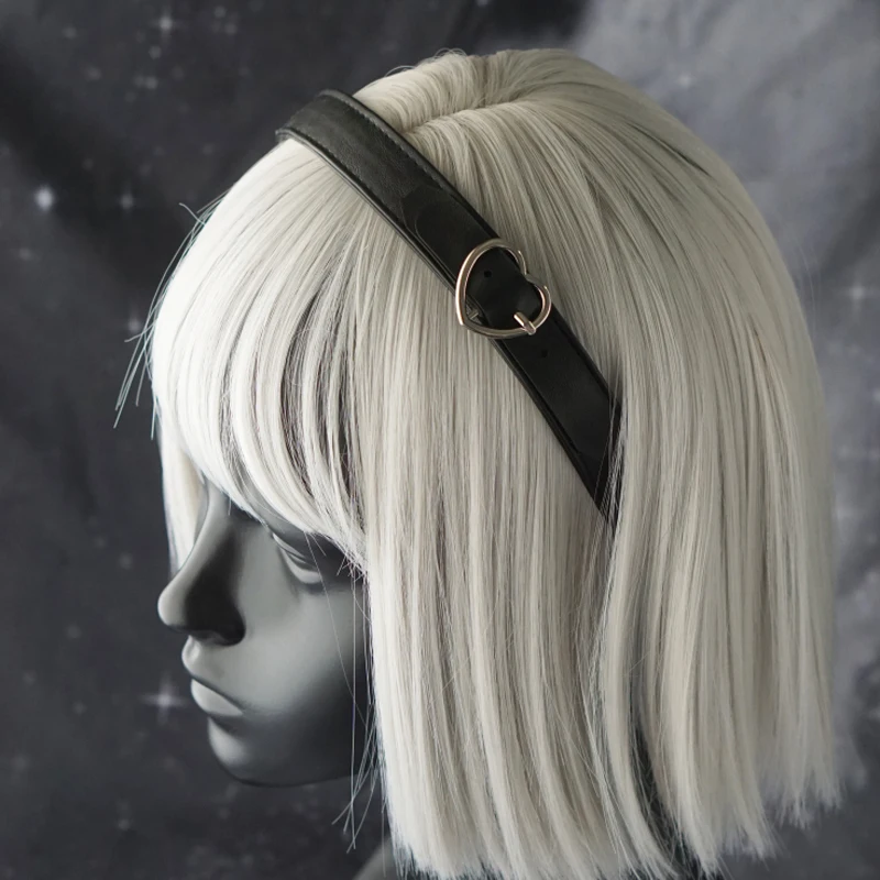 Gothic Vrouwen Meisjes Hart Hoofdband Lolita Lederen Gesp Haar Hoepel Punk Haar Accessoires