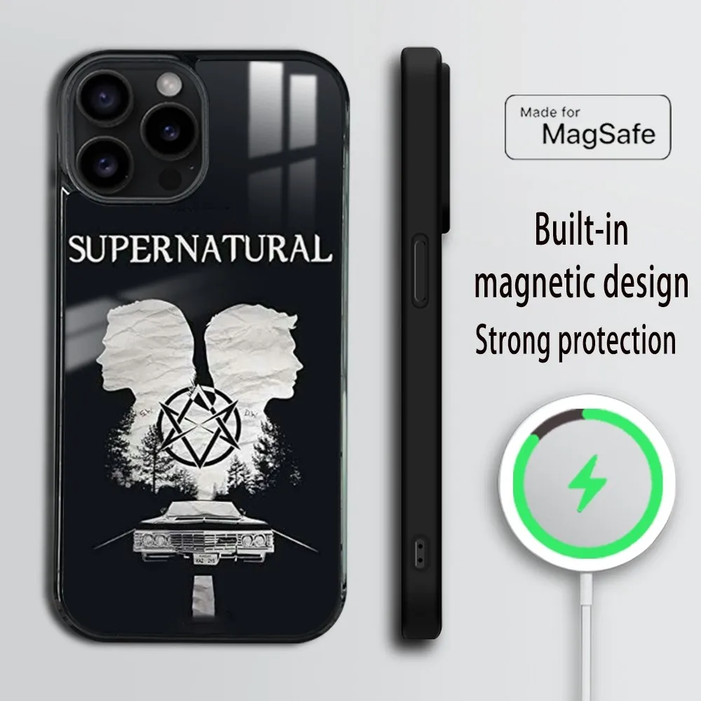 S-Supernatural-s TV Phone Case For iPhone 16 15 14 13 12 11 Pro Max Plus Mini Magsafe Mirror Wireless Magnetic Cover