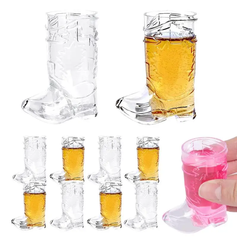 10pcs wine glasses Cowboy and Cowgirl Drink Mugs  Cowboy Boot Shot Glasses Western cowboy themed party drinks Cup Set