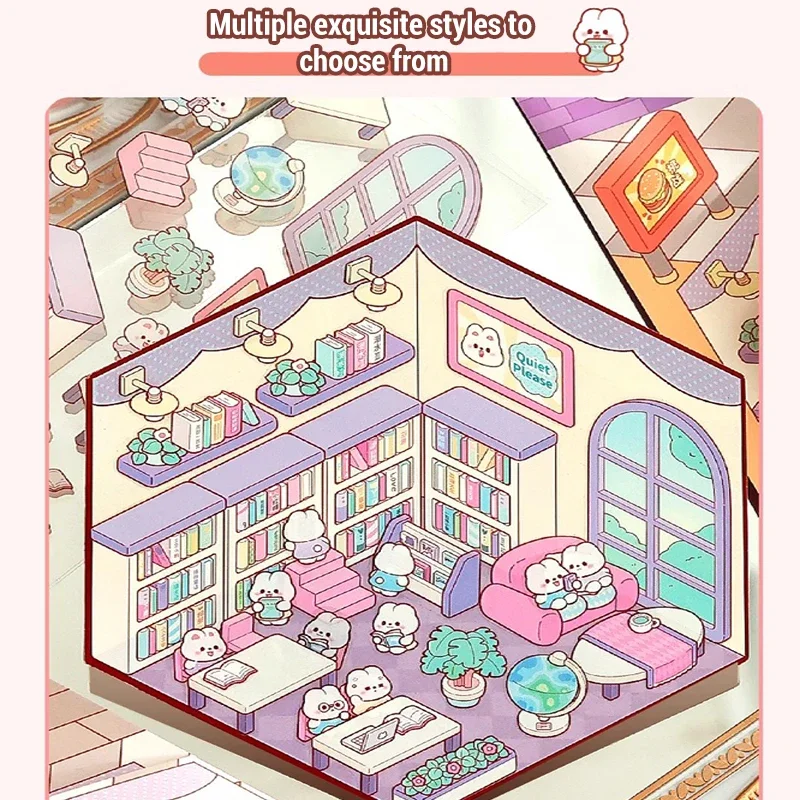 

Miniature Scene Sticker 3D Stack And Collage Stereo Store Stickers Tailor Free Scene Sticker Exercise Kids Thinking Puzzle Toys