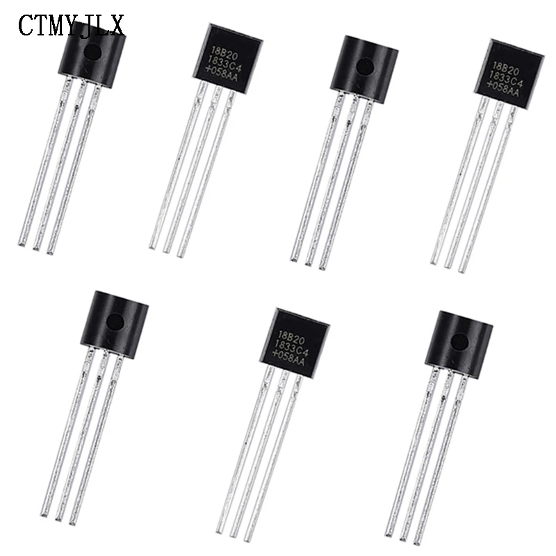 50PCS DS18B20 18B20 TO-92 Temperature Sensor DS18B20 TO92 Chips Temperature Sensor Diy Electronic Components Kit