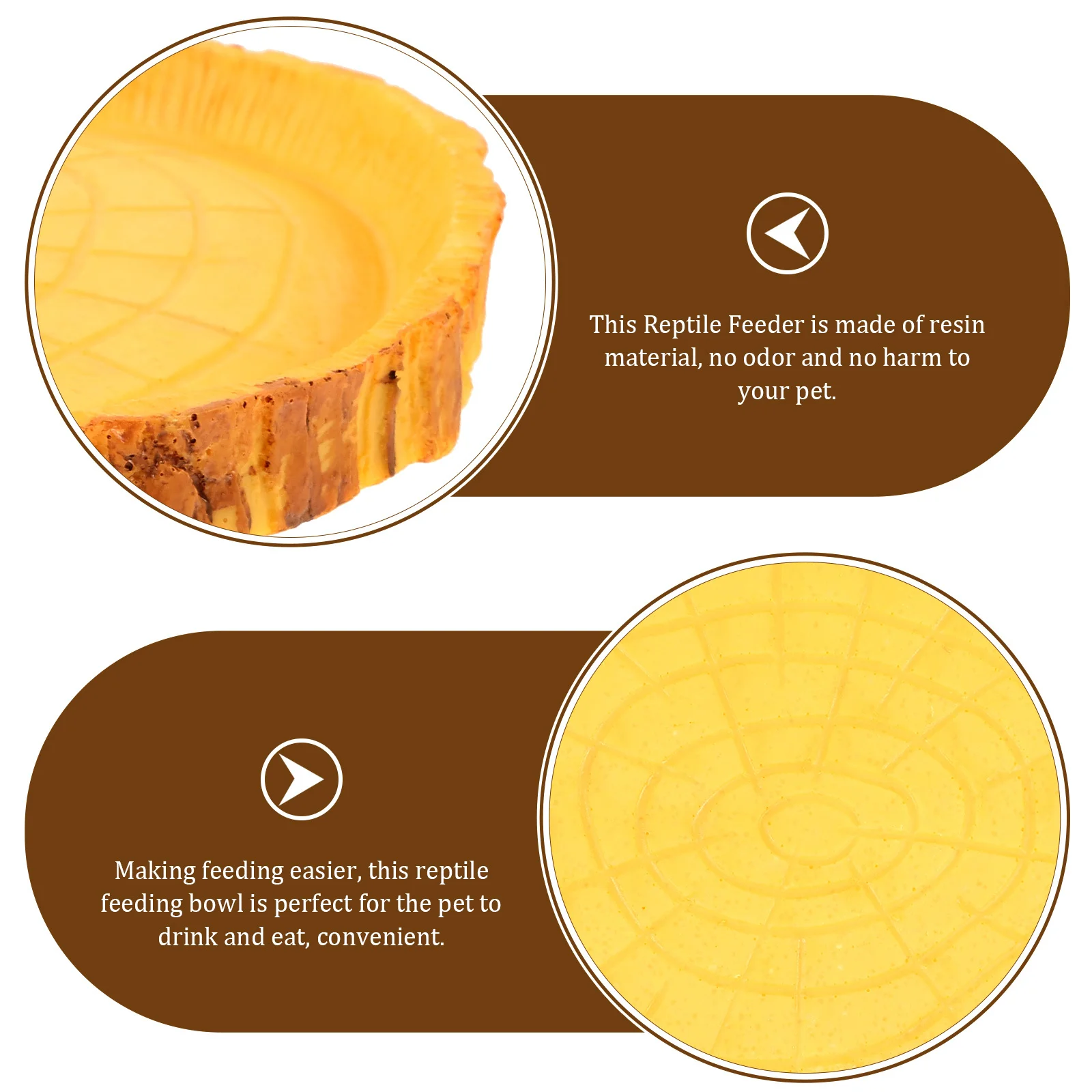 

Reptile Feeding Bowl Resin Durable Food Water Dish For Lizard Tortoise Hedgehog Bird Terrarium Accessory Pet Bowl