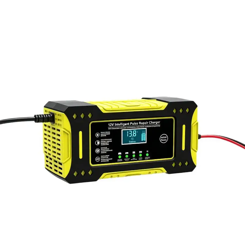 Smart Automatic Battery Charger 12V 6A Digital LCD Display Portable Fast Charger for Car SUV Motorcycle Road Trip Emergency Use