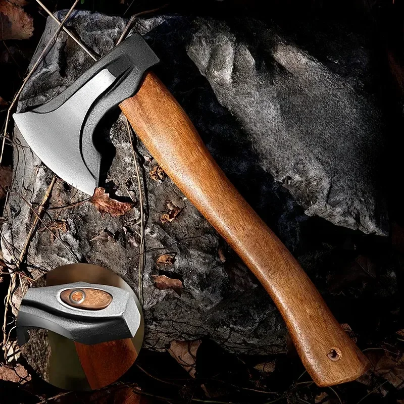 Manganese Steel Camping Outdoor Axe Professional Cut Firewood Cut Down Trees Hard One-handed Axe Industrial Grade Hand Tools