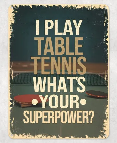 I Play Table Tennis Metal Poster Wall Tin Sign Man Cave Shed Home Plaque --Tin Sign