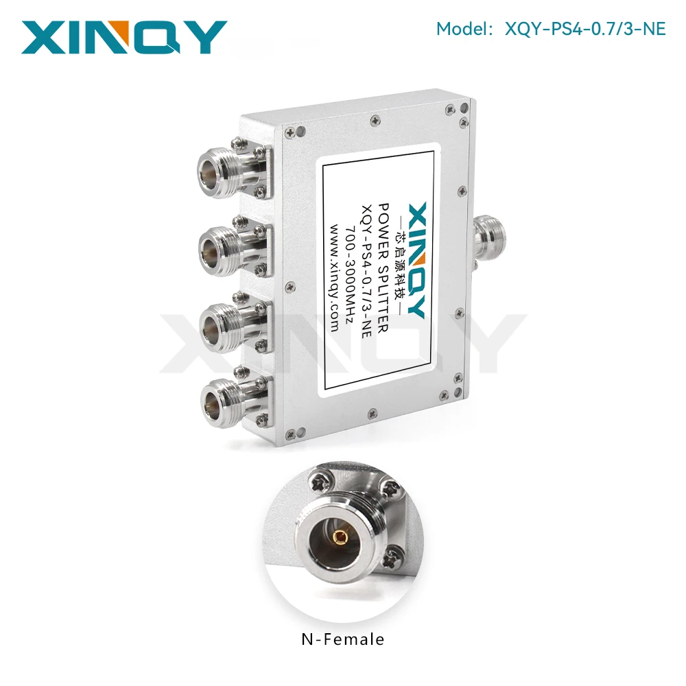 XINQY N-Type RF Power Splitter, 0.7-3GHz 1-to-4, 700-3000MHz GPS Microstrip Power Divider/Combiner