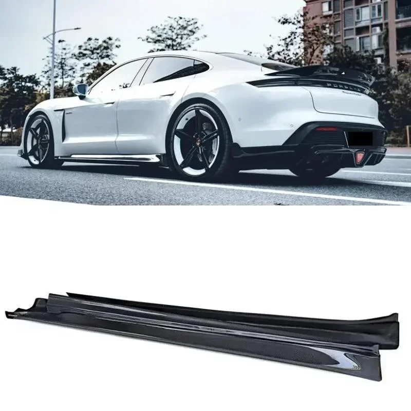 

Для Porsche Taycan Turbo/S 2019 2020 2021 2022 2023, боковая юбка из настоящего углеродного волокна, полный комплект кузова