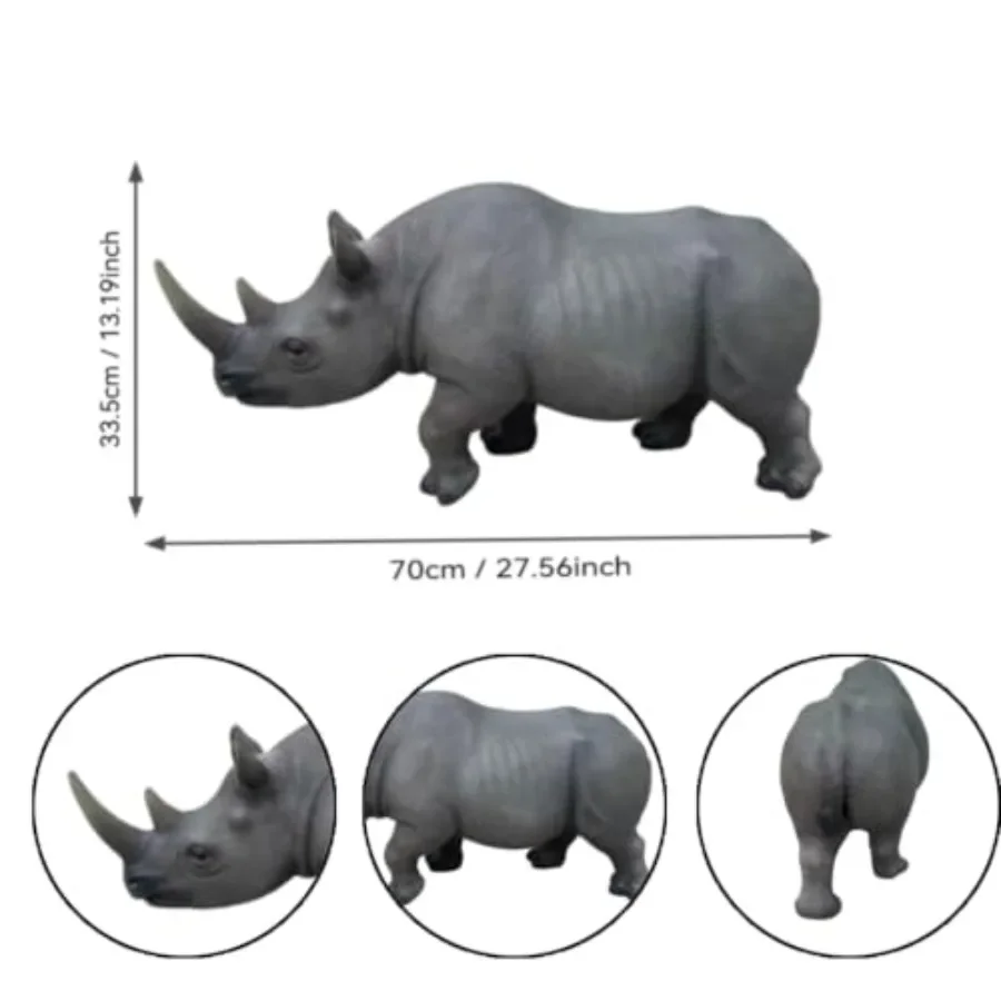 Garden decoration: 27.5 large realistic ceros resin statue sculpture, gray-green, weather-resistant finish