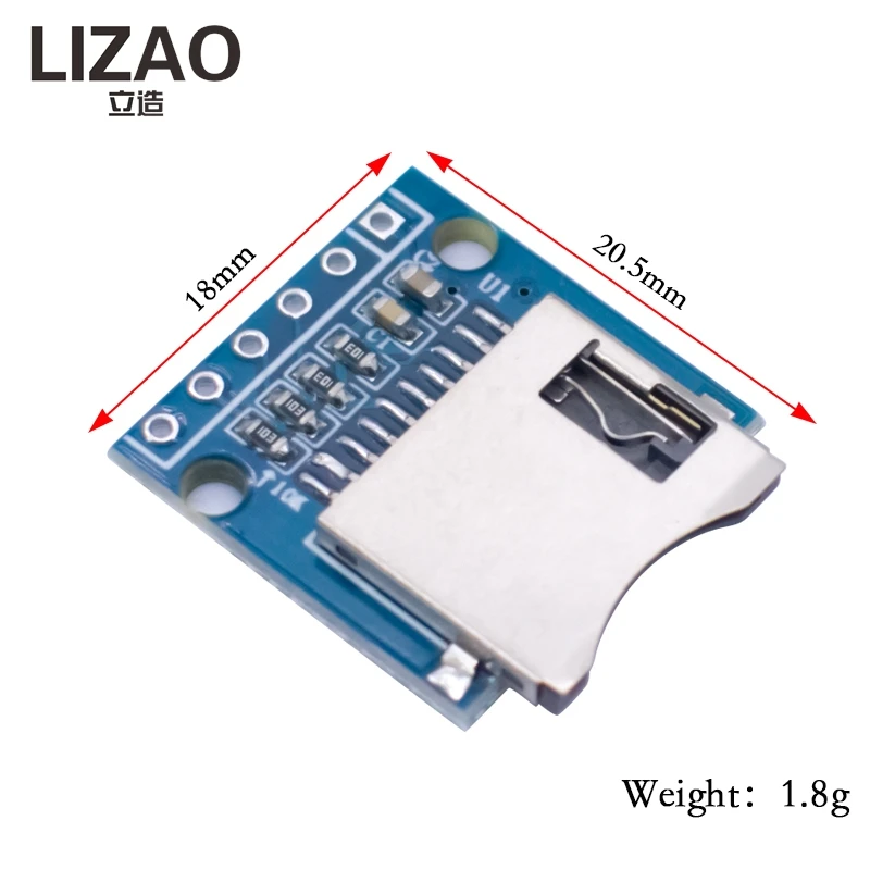 LIZAO 10PCS Micro SD TF Card Memory Shield Module Storage Expansion Board with Pin Header for Arduino DIY Electronic Project