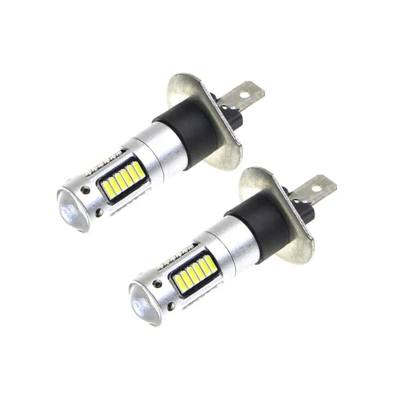 50PCS Car LED Fog Lights Bulb H1 H3 H27 880 881 12V 3000K Yellow 6000K White 6W 1000Lm 4014/30pills Auto Headlight Fog Lamp