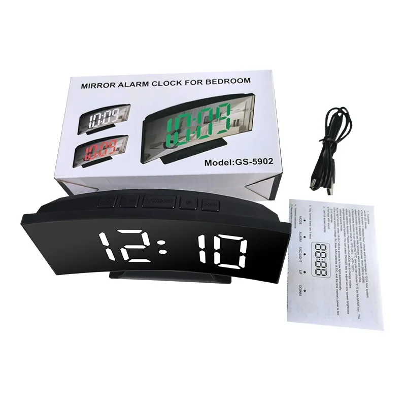 Nieuwste digitale klok LED-wekker Slaapkamer Elektronische desktopklok met temperatuurweergave Verstelbare helderheid 12/24 uur