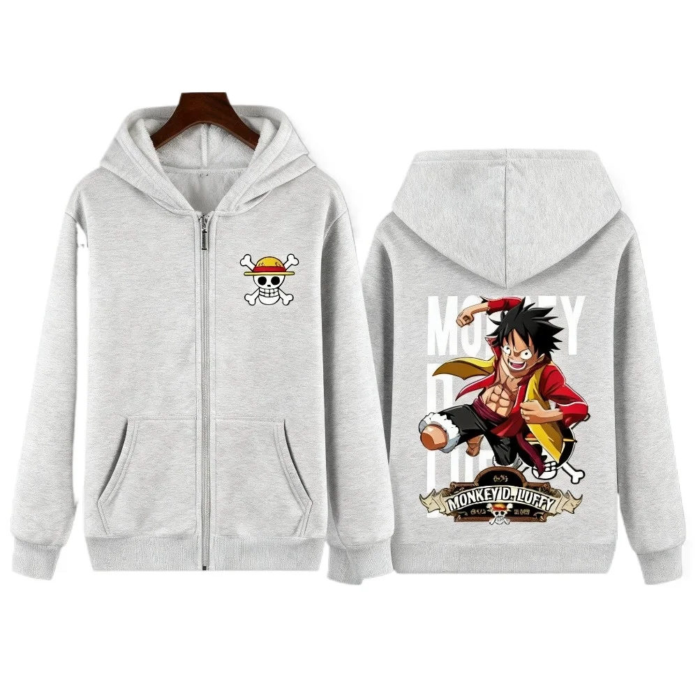 

Цельная толстовка с капюшоном в стиле аниме на молнии, куртка с принтом Monkey D Luffy для мужчин и женщин, толстовка с капюшоном, уличная одежда, повседневные топы, новая осень-зима