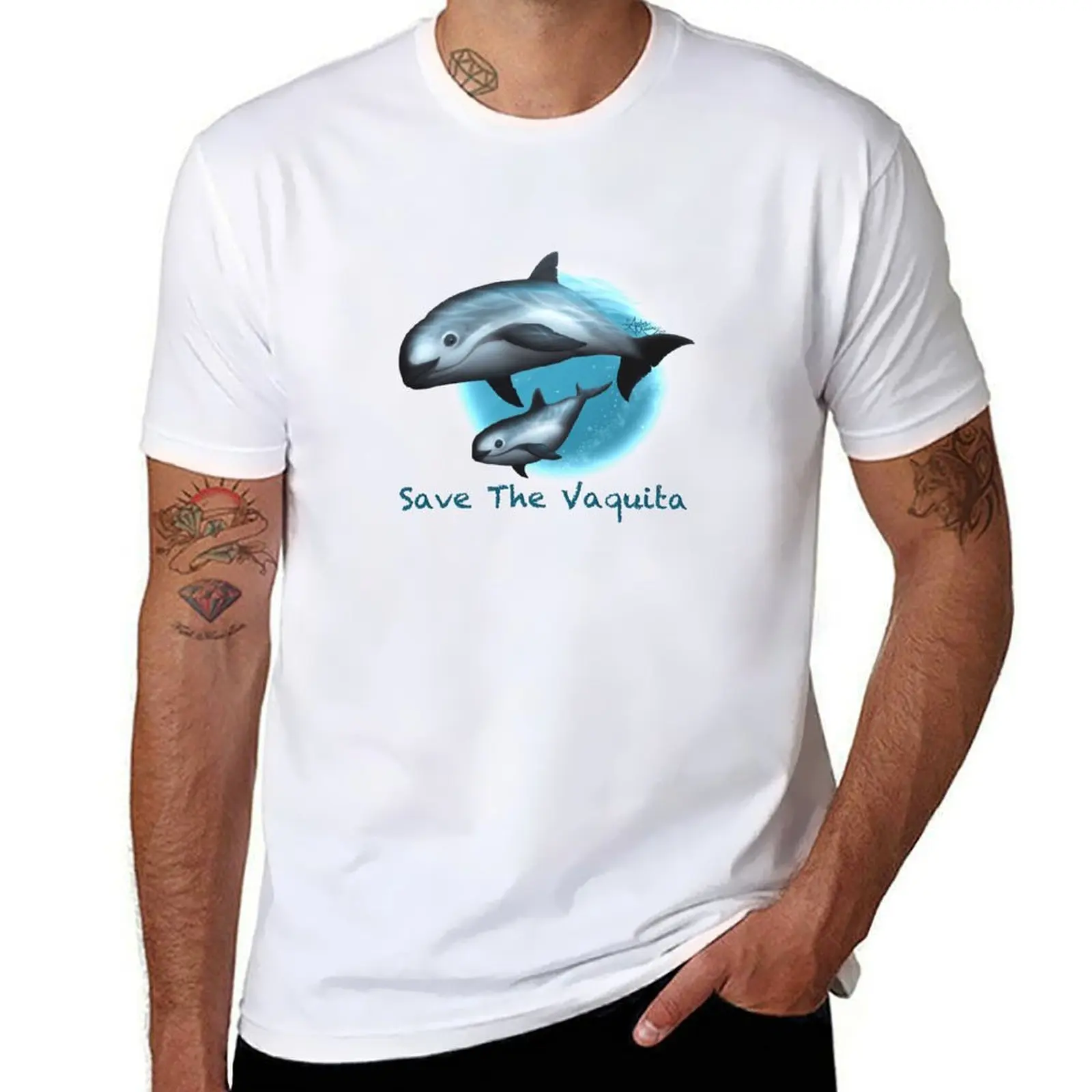 

Treacherous Waters - Vaquita Porpoise Art (Copyright 2015) Original Digital Painting by artist Amber Marine T-Shirt