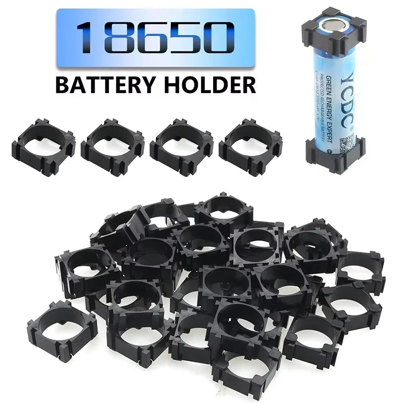 100Pcs 18650 Battery Holder Bayonet Splicing Bracket Plastic Cell Spacer Fixed Stand for DIY Li-ion Battery Pack Assembly Kit