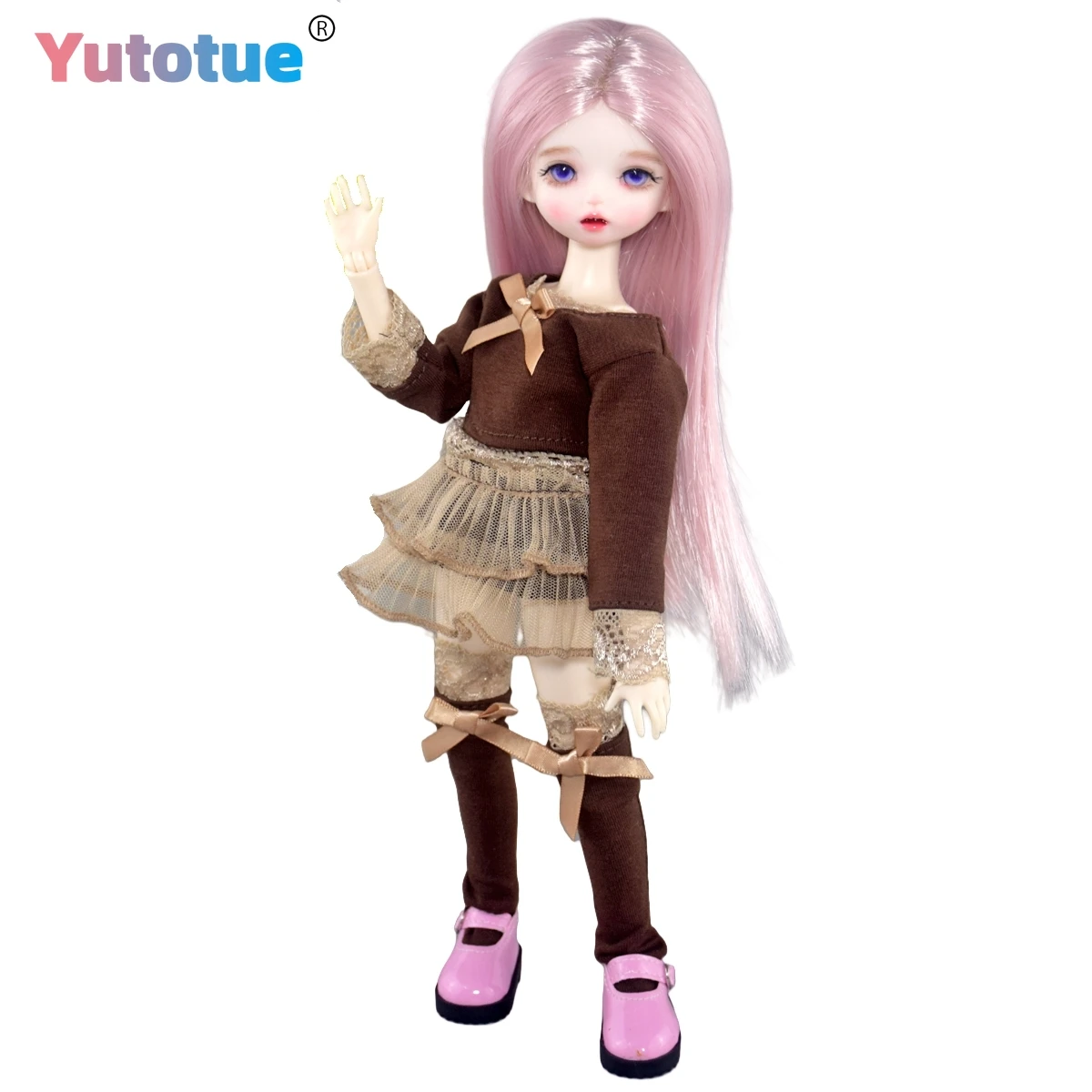 

YUTOTUE 30cm Height Pretty Girl Doll with Clothes Shoes Straight Hair Wig Handpainted Makeup Toy Kids Gift