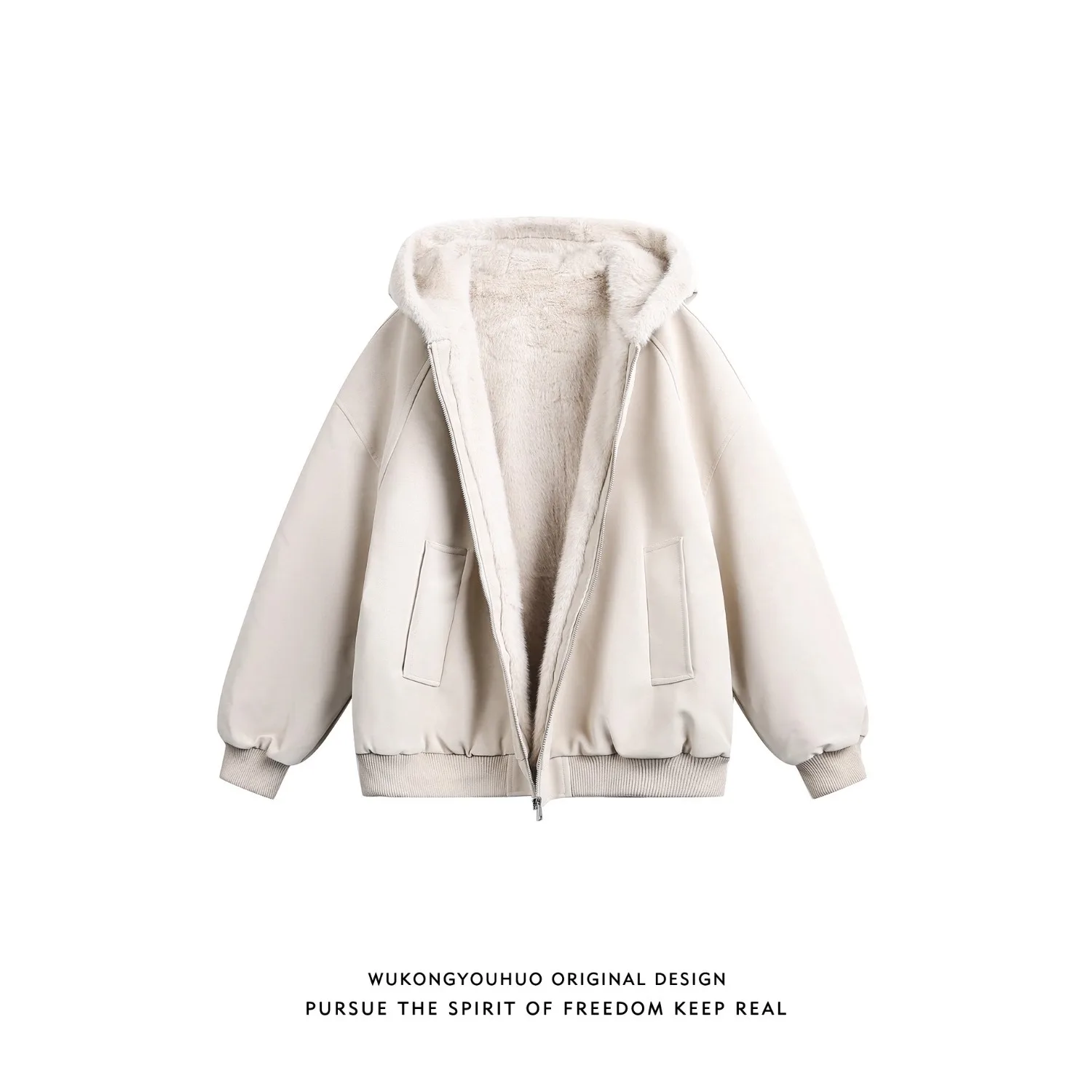 

American Style Winter Thickened Hooded Cotton Jacket Men's Retro Fashion Brand Couple Warm PU Leather Cotton Coat