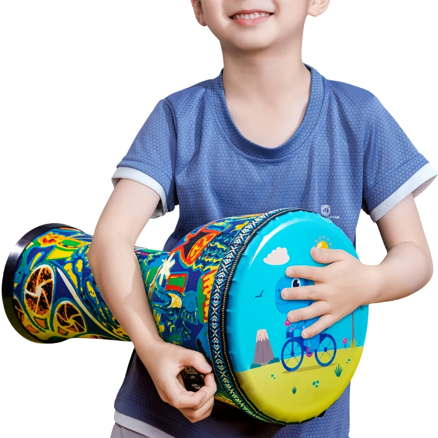 8 Inch African Hand Drum Portable Djembe Drum with Colorful Art Patterns for Children Tambourine Gifts Childhood Enlightenment