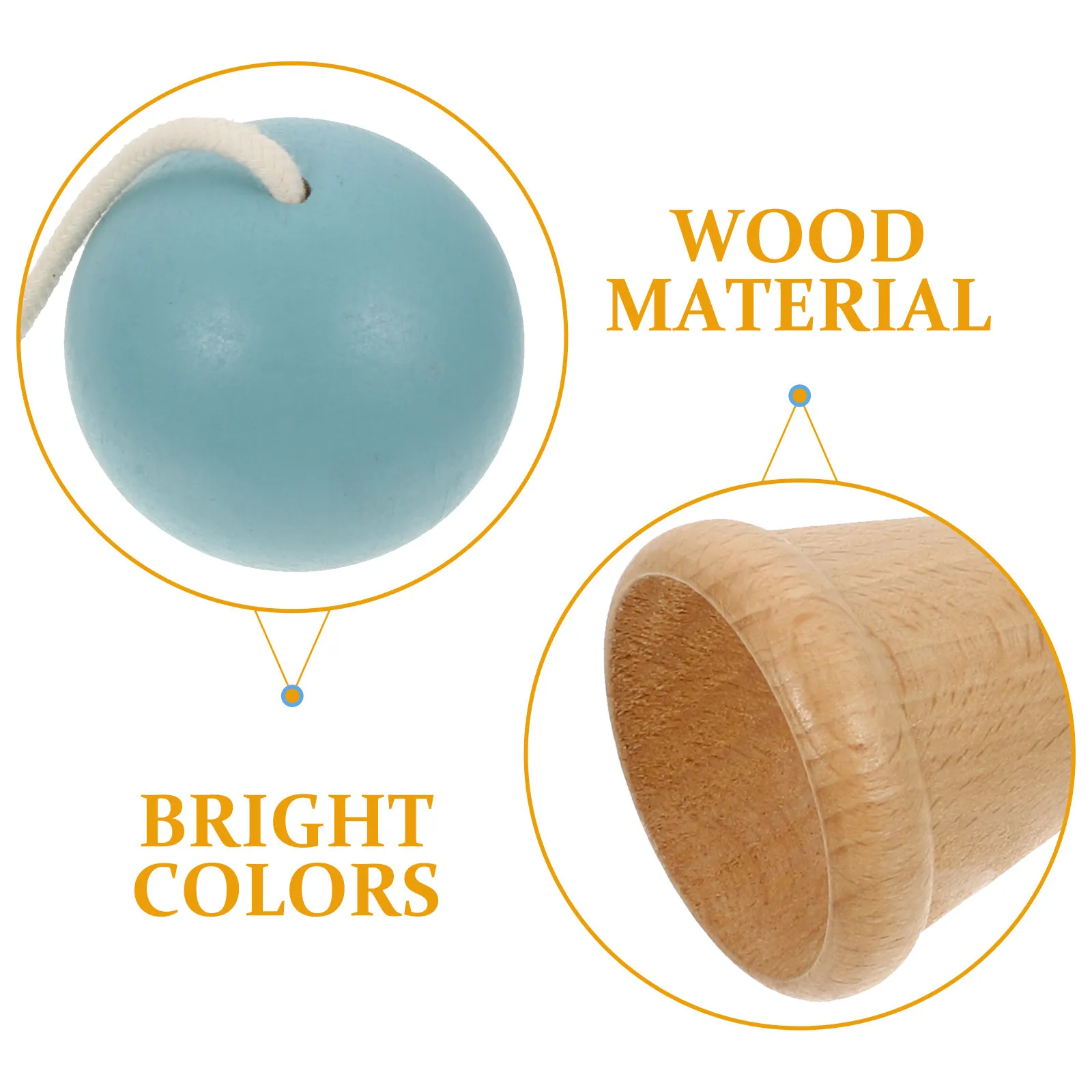 Wood Kendama Hand Eye Coordination Ball Funny Game Casual Educational Interactive Wooden Kids Accessory Wear Resistant view 5