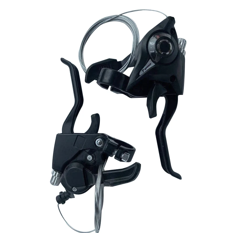 1 Paar ST-EF51 Schalthebel/Bremshebel 3 x 7/8 Geschwindigkeit oder Set schwarze V-Bremse für Shimano Mountainbike Schalthebel Fahrradlenker – Detail 1