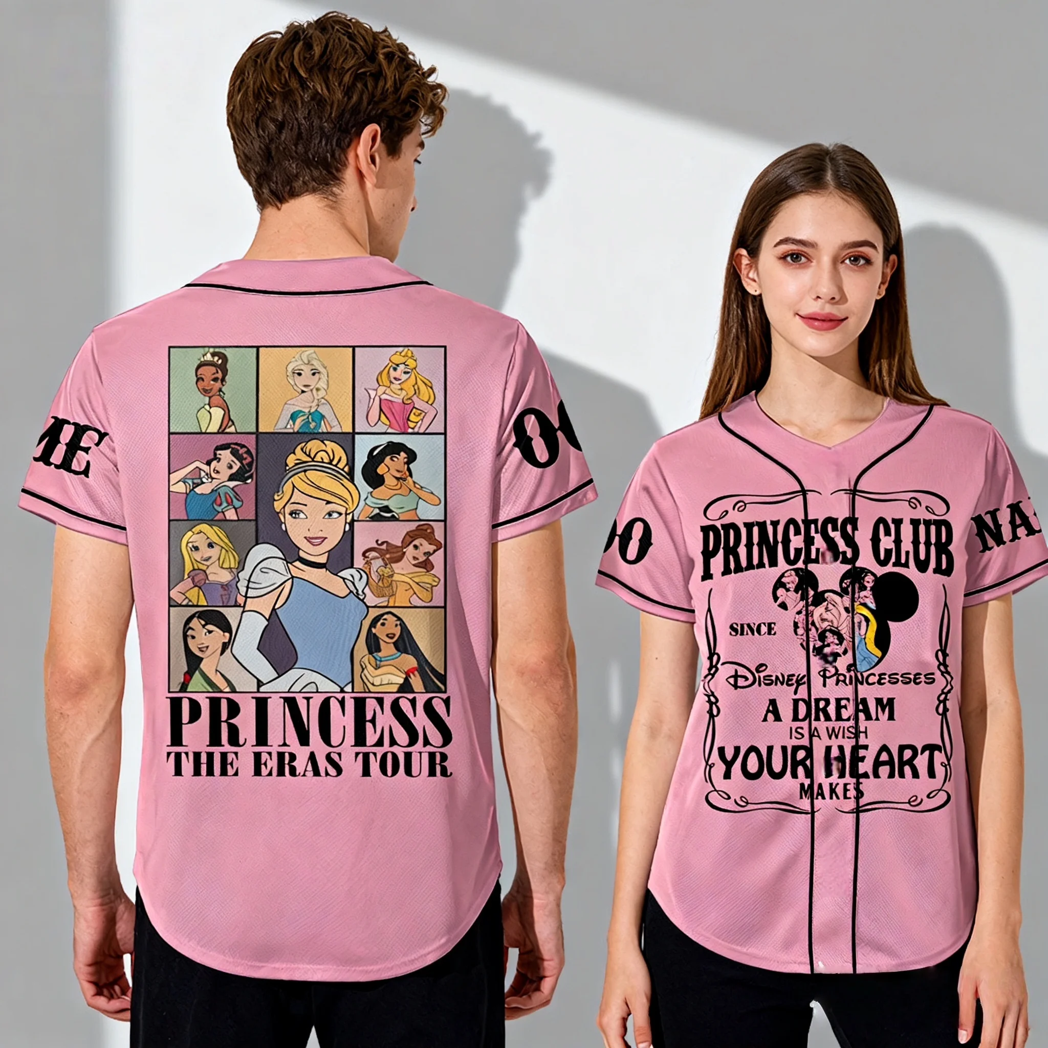 

Популярная летняя коллекция: бейсбольная куртка «Принцессы» (серия «Памятная серия Диснея»), оверсайз, для взрослых и детей, комплект для родителей и детей