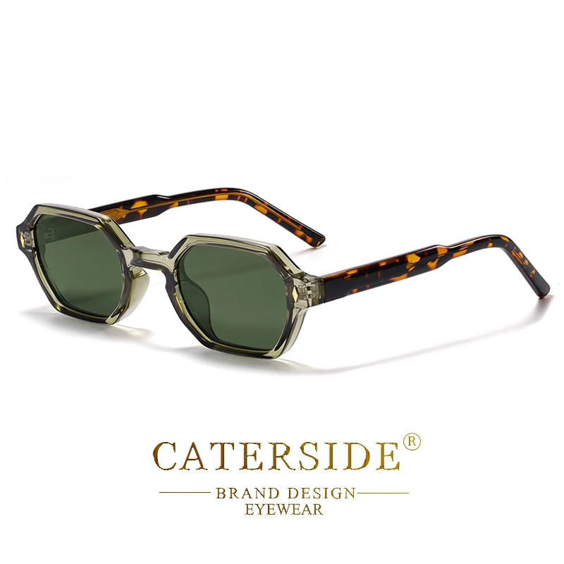 CATERDIDE Retro Polygonale Herren-Sonnenbrille, personalisiertes Design, quadratischer Rahmen, Sonnenbrille für Damen, Partys, Reisen, Urlaub, Brille – Detail 15