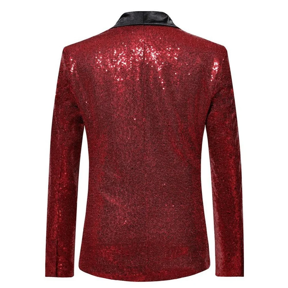 Men's Glitter Jacket Sequin Blazer Nightclub Party Tag Size M-2XL Sequin Glitter Dress Coat Blazer Sequin Detail