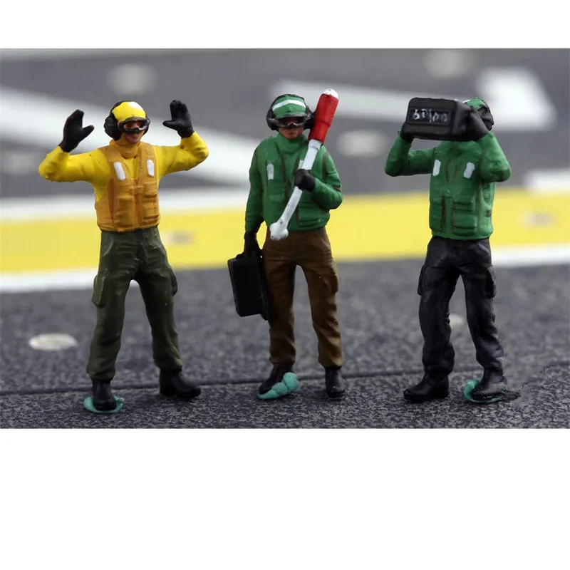 1:72 نموذج 6 قطعة عمل الشكل البحرية الأمريكية الطائرات الناقل الأرض طاقم التعامل مع العمل الرجال دمية DIY المشهد ملحق عرض المشجعين #4