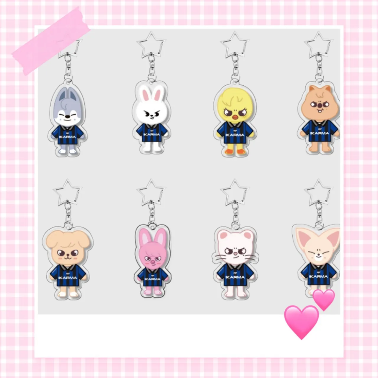 

SKZOO acrylic cartoon keychain Stray Kids KPOP album KARMA keychain backpack cars pendant accessories peripheral gifts