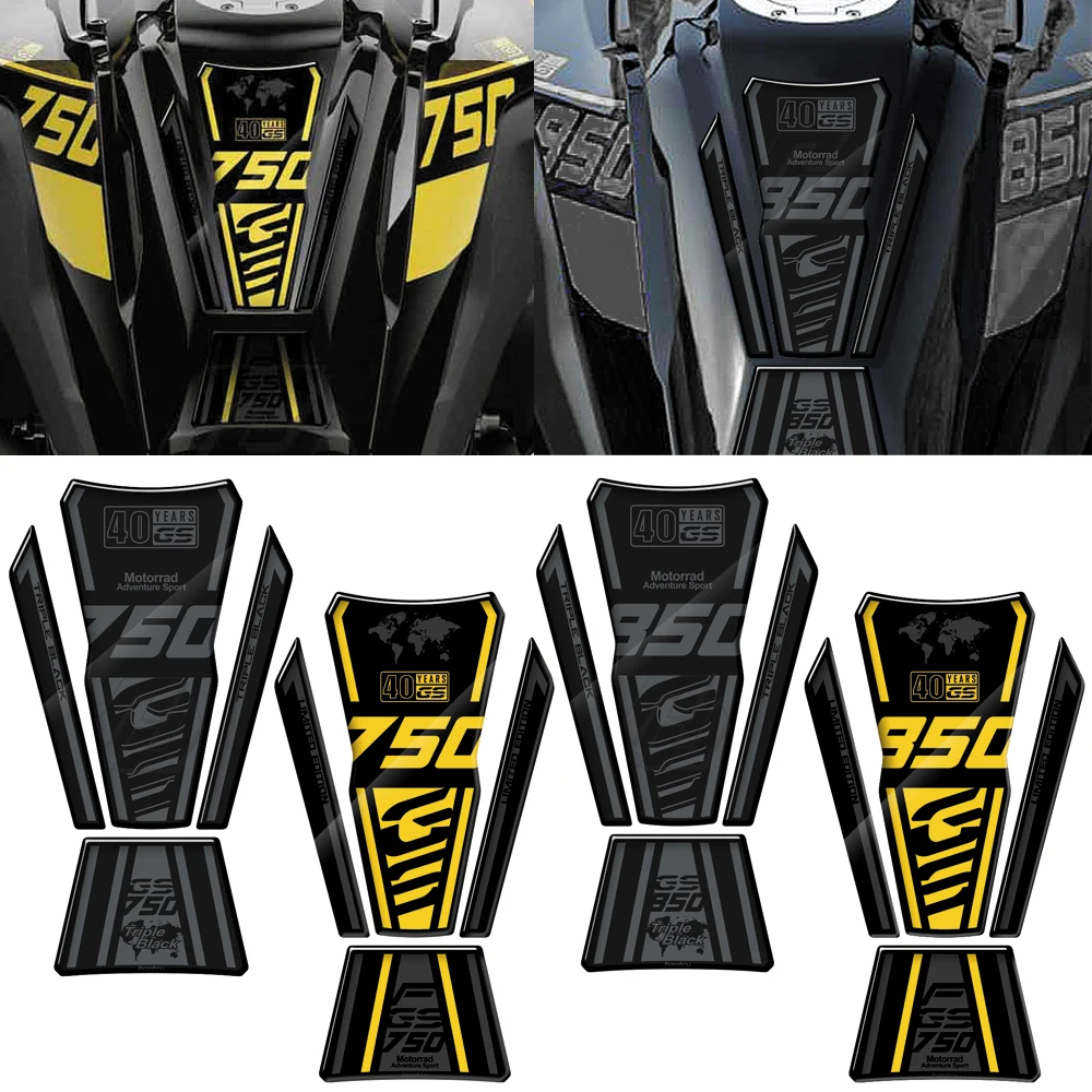 

For BMW Motorrad F850GS F750GS 40 Years Triple Black Motorcycle Accessorie Tank Pad Sticker