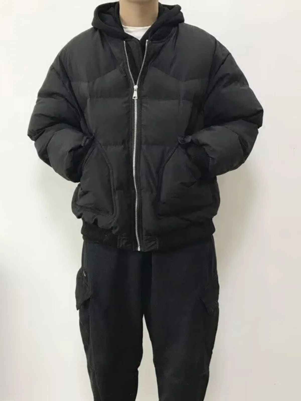 

Men's Thiened Bread Coat Baseball Collar Loose Fit Cotton Jaet Korean ort Sle Winter Faion Outerwear Youth Polyeste...