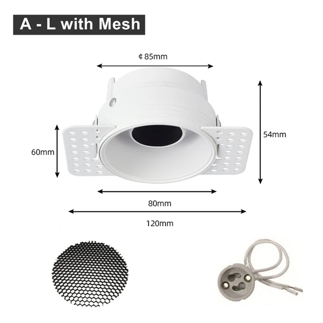 Inbouwdownlight Frame Anti Glare Led Spot Light Socket Verstelbare Gu10/mr16/11 Lamphouder Fitting Plafond Down Light armatuur - afbeelding 1