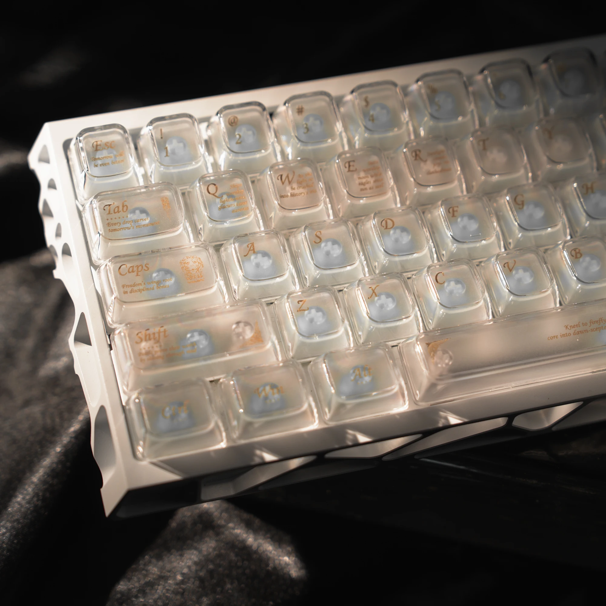 

115 клавиш Luna Fog Прозрачные прозрачные колпачки для клавиш Crystal PC Keycap RGB Shine Through Key cap MDA Profile для клавиатуры MX Switch