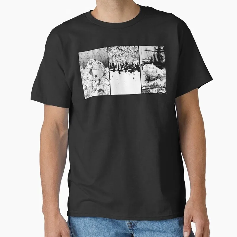 Akira Cyberpunk City Explosion Gift T‑Shirt Katsuhiro Otomo Retro Manga Shotaro Kaneda Neo‑Tokyo Anime Print Short Sleeve Tops