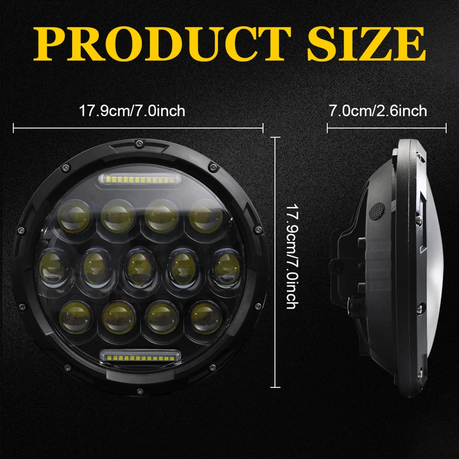 7 inch Round LED Light Super Bright Car-styling 13 LED Work Light Spot Beam Driving Light For Jeep Truck Tractor 4x4 Off Road