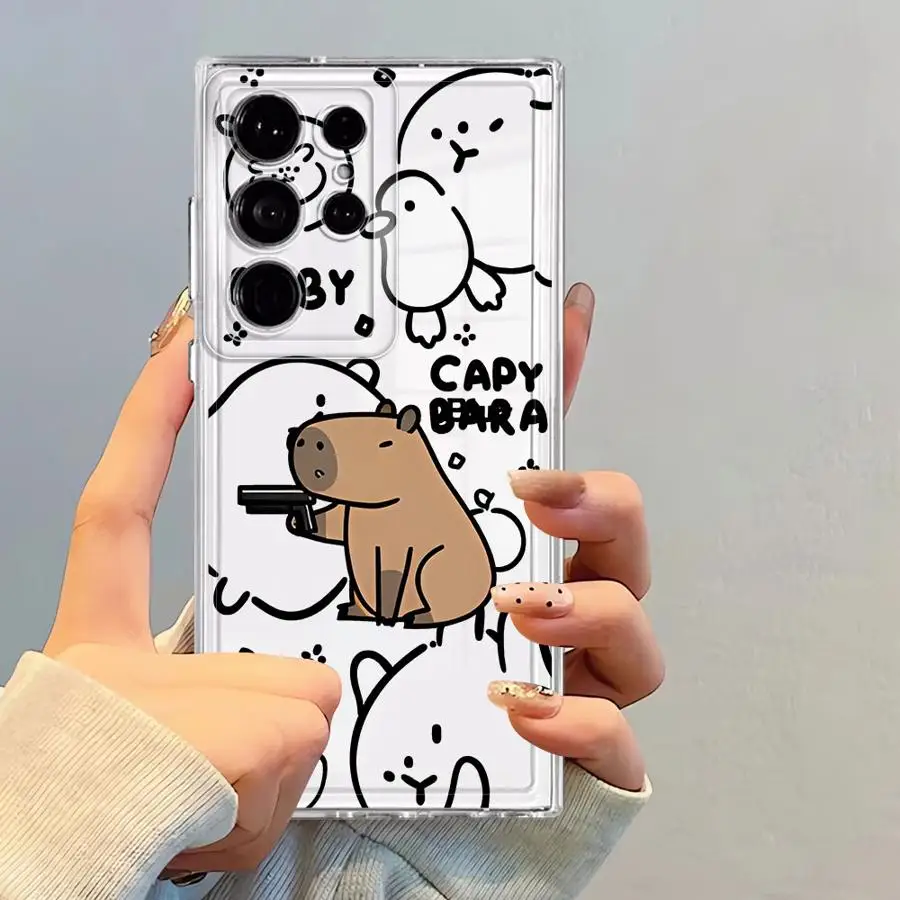 เคสโทรศัพท์แบบนิ่มสำหรับ Samsung Galaxy S20 Plus S23 Ultra S21 S22 FE Note 20 Ultra 10 S25 Edge S24 Caypabara ลายตลก