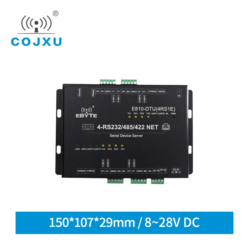 RS422 RS485 RS232 Ethernet Serial Port Server Modbus 4 Channel COJXU E810-DTU(4RS1E) 32bit Processor RTU UDP TCP DataTransceiver