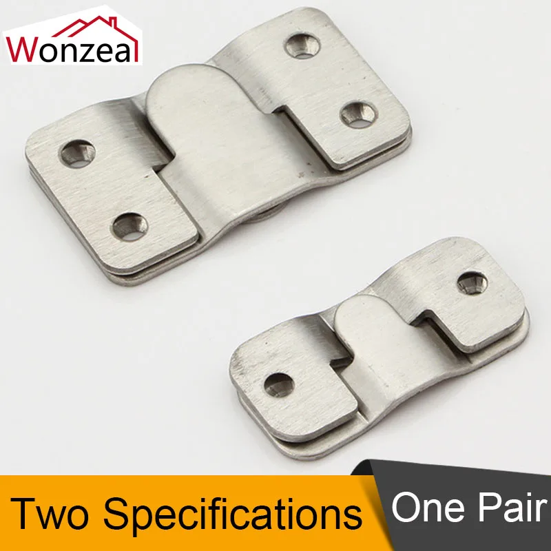 

2pcs Furniture Connecting Hinges 54mm/43mm Hanging Iron/Stainless Steel Hook Mirror Frame Insert Buckle Hardware Accessories