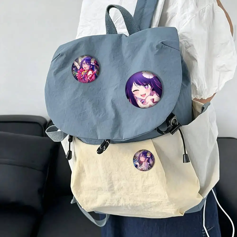 A-Ai H-Hoshino Oshi no Ko  25 32 44 58 75mm Badges Personalized Round Brooches Pins Accessory Gift