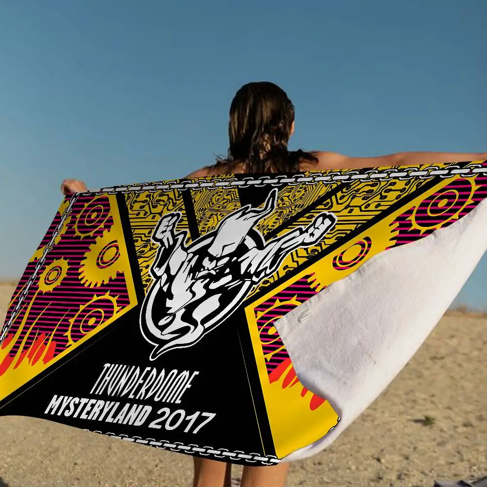 Music H-Hunderdome Beach Towel Colorful Bath Towels for Girl Microfiber Quick Dry Custom Sand Free Beach Yoga Spa Gym Pool