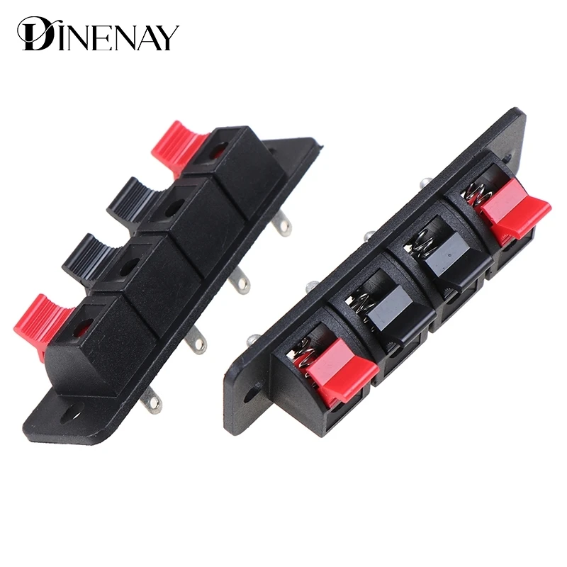 2Pcs 4 Positions Spring Connector Terminal Audio Speaker Terminals Wiring Clip