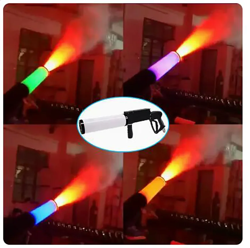 50W24VLED Gatling Air Column Gun Bar Carbon Dioxide Smoke Gun Nightclub Atmosphere Props Dry Ice Gun Dj Spray Gun