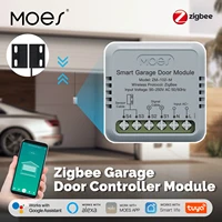 Módulo controlador de puerta de garaje MOES Tuya Zigbee, abridor de puerta de garaje remoto con aplicación inteligente, funciona con Alexa y Google Home