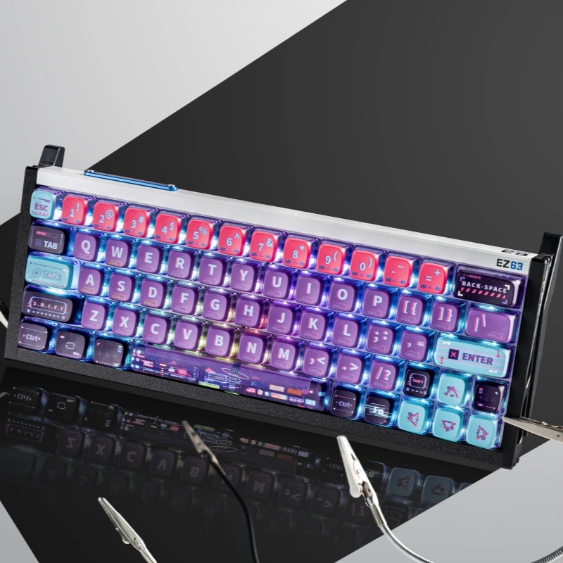 

Набор клавишных колпачков в стиле киберпанк, профиль ASA, полупрозрачные колпачки для клавиш из ПБТ для переключателя MX, 98/104/108, механические игровые клавиатуры