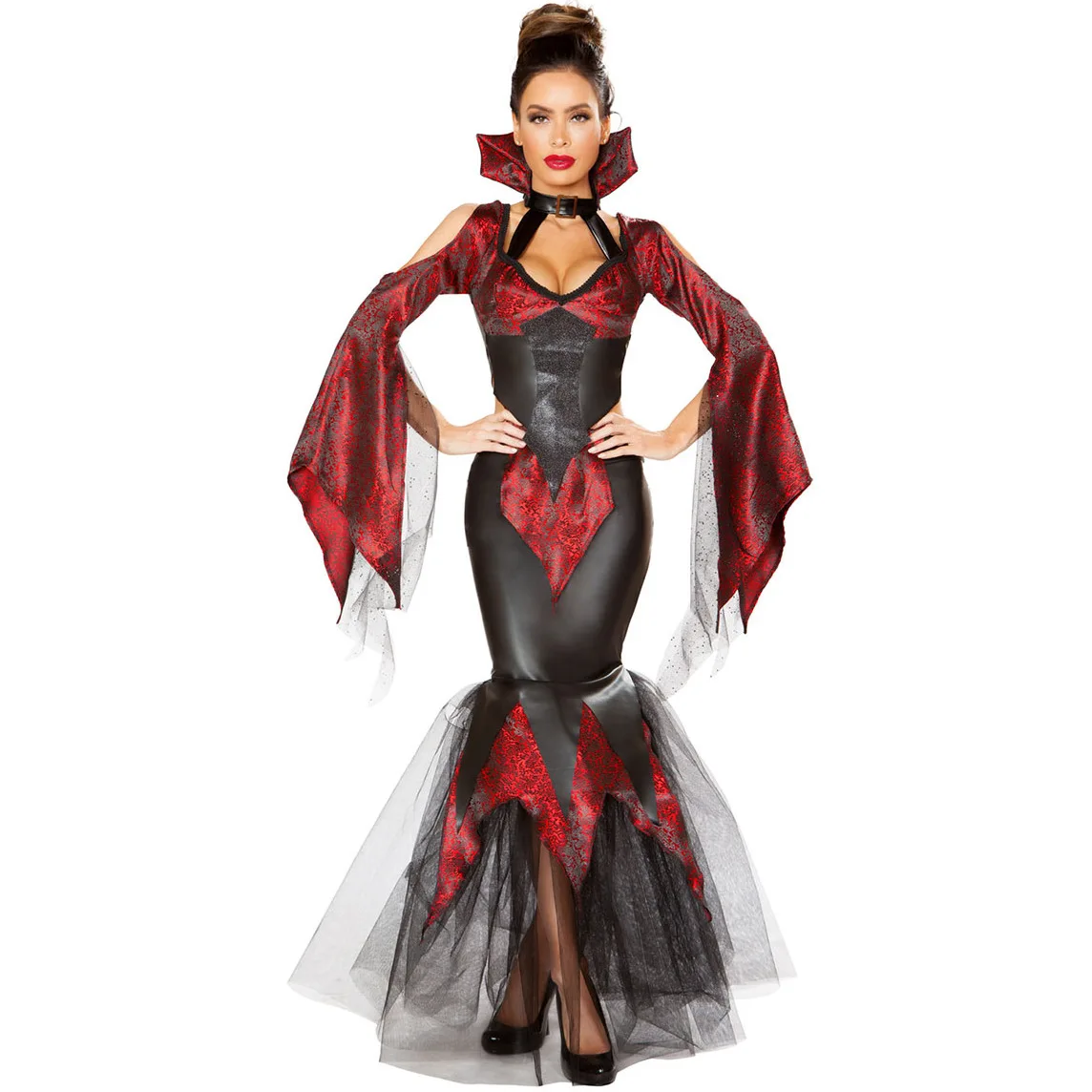 

Halloween Magic Witch Devil Costume Queen Court Long Dress Role-playing Stage Performance Clothing Women's Ethnic Stage Costume