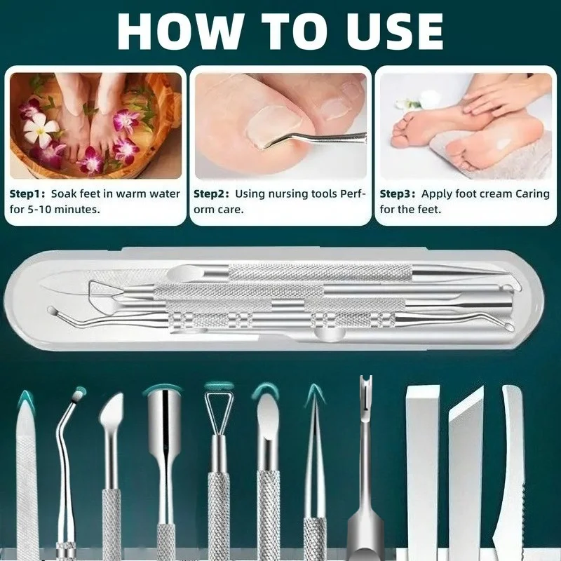 1/10pcs Care Pedicure Kit - Multi-Functional Foot Files, Rasp,and Exfoliator for Smooth Skin,Callus Removal,Cuticle Care tools