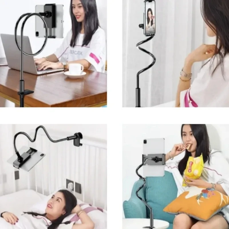 Schwanenhals-Tablet-Ständer für Bett, drehbarer Telefonhalter für 4–12,9 Zoll, Lazy Flexible Long Arm Universal-Halterung für iPad Samsung