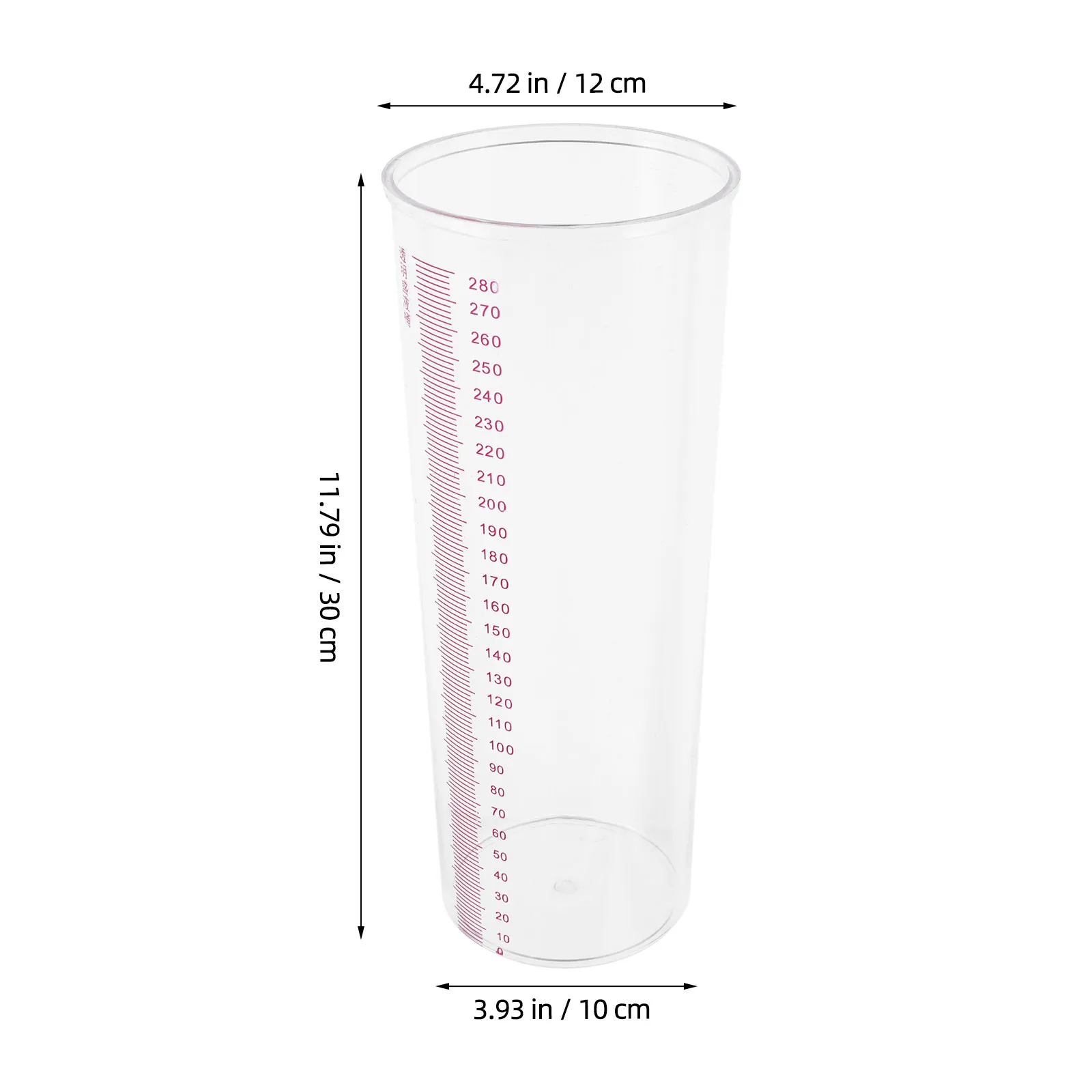 Plastic Clear Physics Experiment Tube Container Rain Gauge Replacement for Garden School Lab Outdoor Measurement Equipment Tube