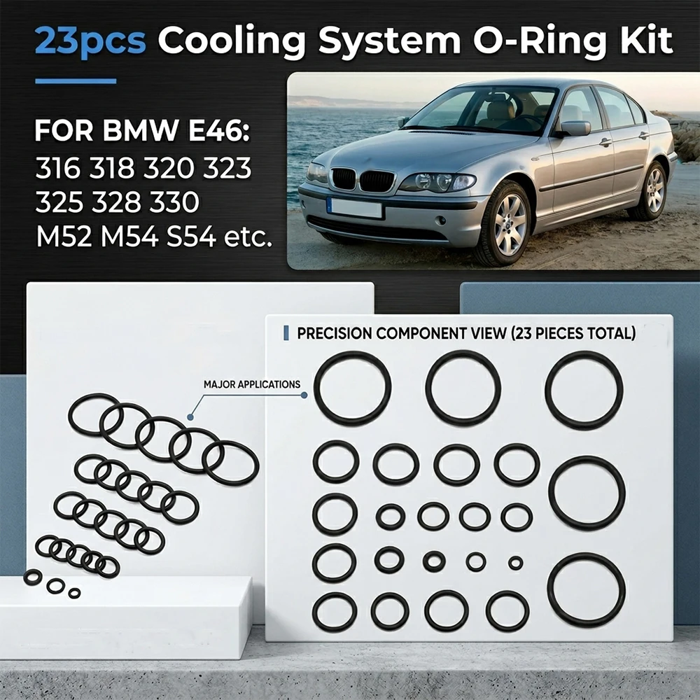 

23pcs Radiator Hose Cooling System O-Ring Kit For BMW E46 316 318 320 323 325 328 330 M52 M54 S54 323i 325