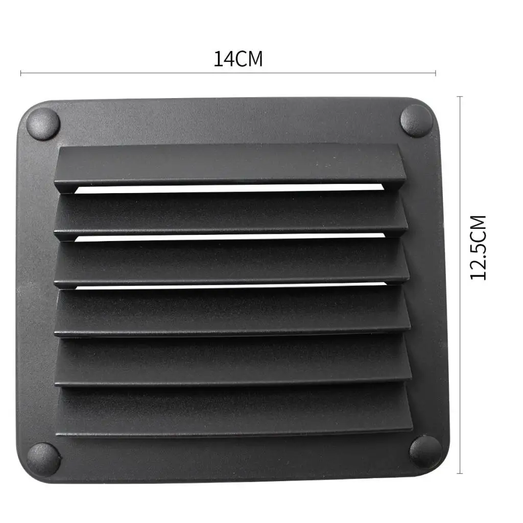 5-1/2 x 4-7/8 inch 14 x 12.4cm Louvered Vents Style Boat Marine Hull Air Vent Grill Cover (Black)